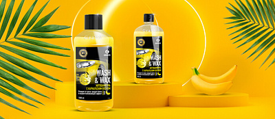 WASH & WAX - автошампунь с карнаубским воском и приятным ароматом банана WASH & WAX - автошампунь с карнаубским воском и приятным ароматом банана
