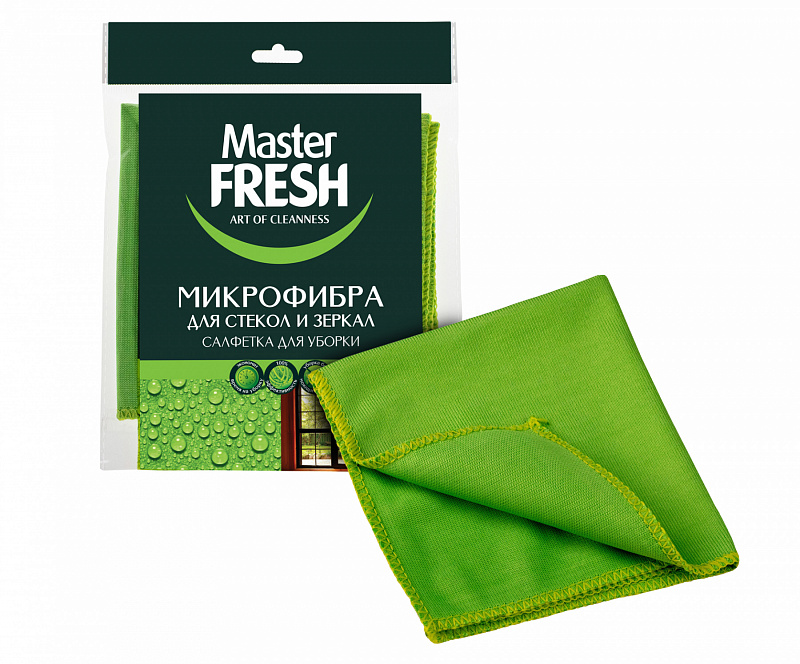 Master FRESH МИКРОФИБРА для стекол и зеркал, 1шт. (30*30см) Master FRESH МИКРОФИБРА для стекол и зеркал, 1шт. (30*30см)